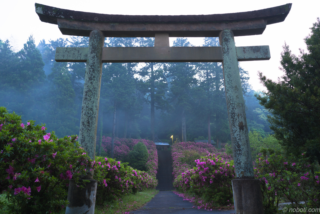 夕霞の来待神社