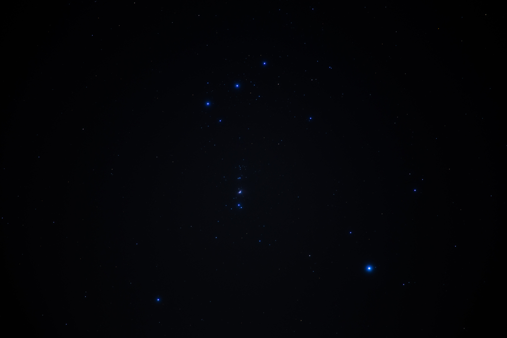 横浜市内から見えるオリオン座（M42、M43）