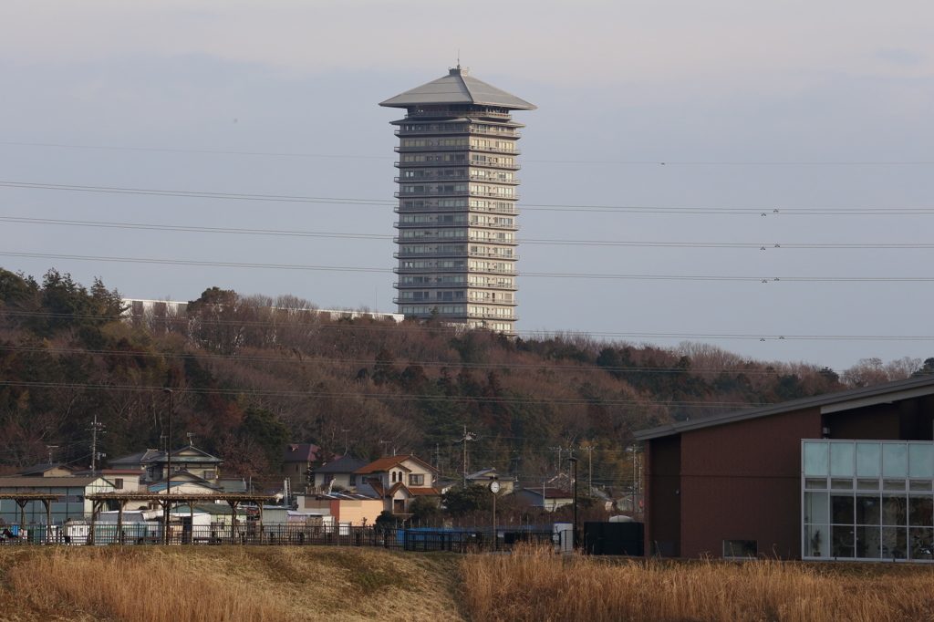 横浜薬科大学の図書館塔。
