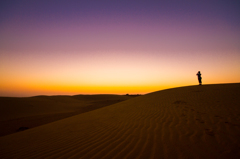 砂漠で迎える朝