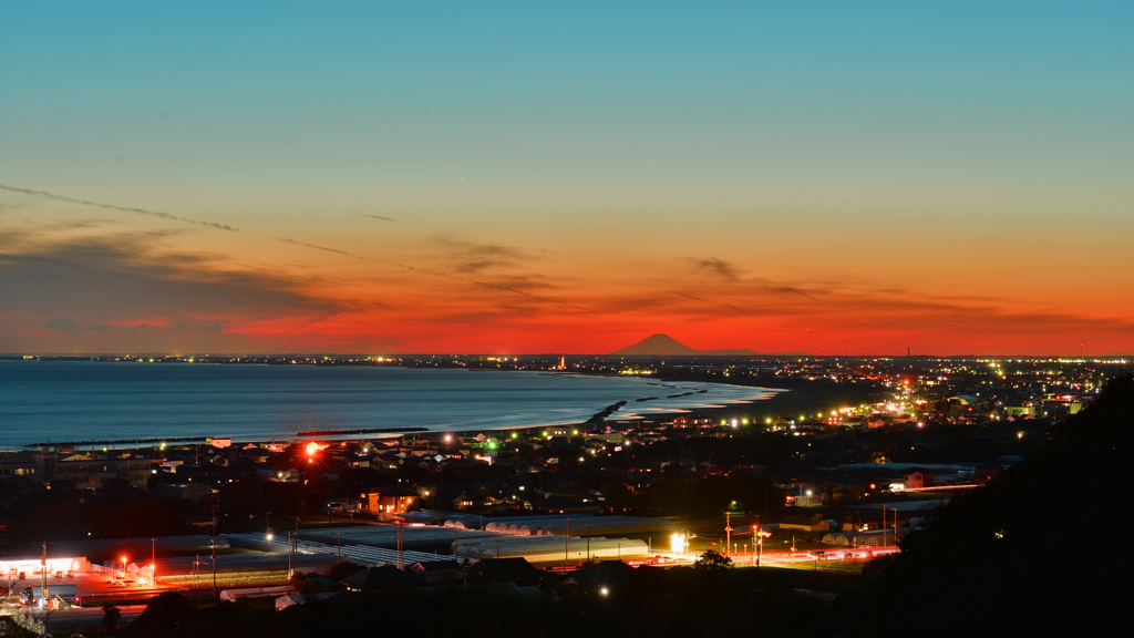 千葉県、飯岡、夜景