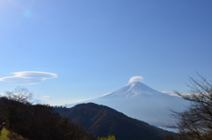 富士に雲