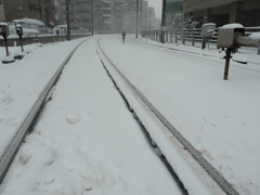 線路の雪