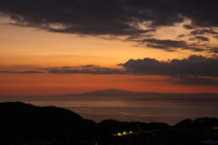 夕焼けの伊豆半島