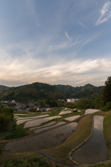 棚田の夕景