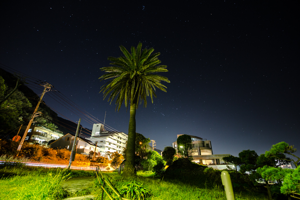 星空と花火