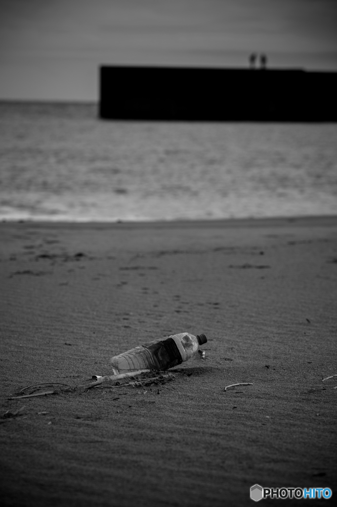 秋の砂浜