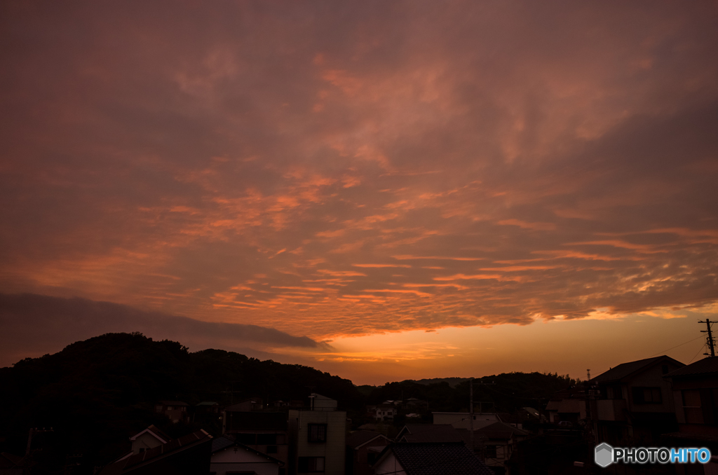 子守当番の夕景