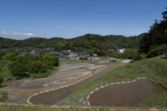 棚田のある住宅地