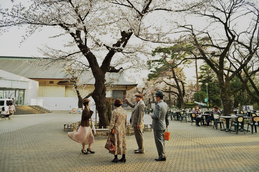 桜の下で・・