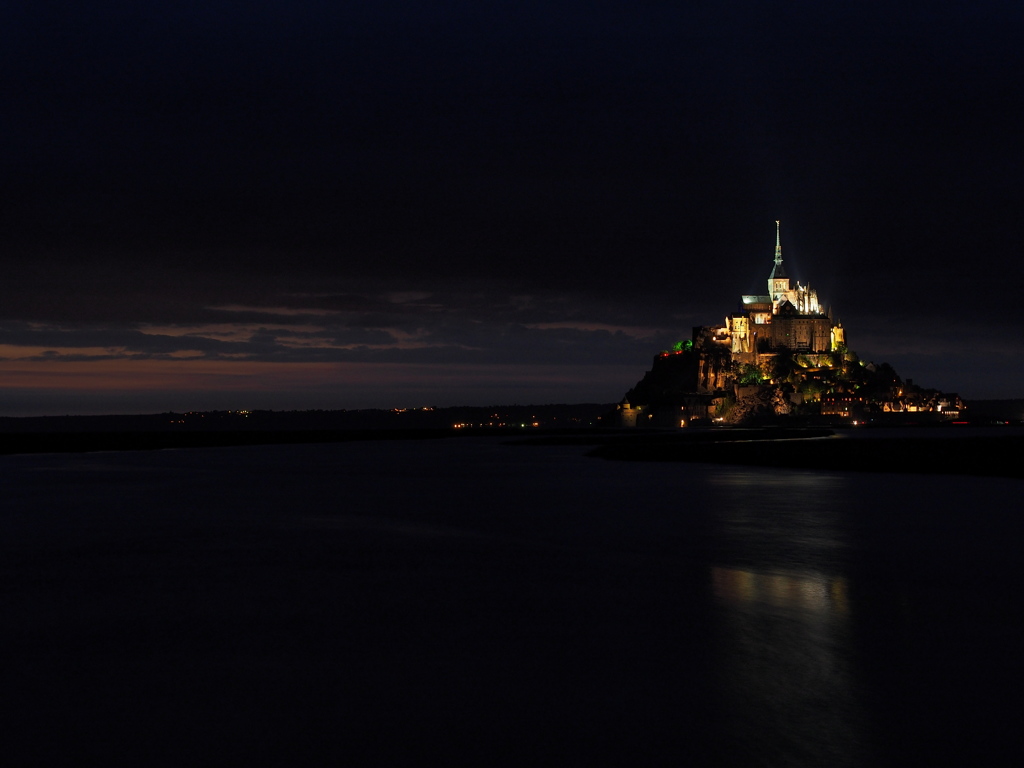 欧州旅行記　モン・サン＝ミシェル夜景