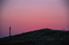 The hills of wine red.