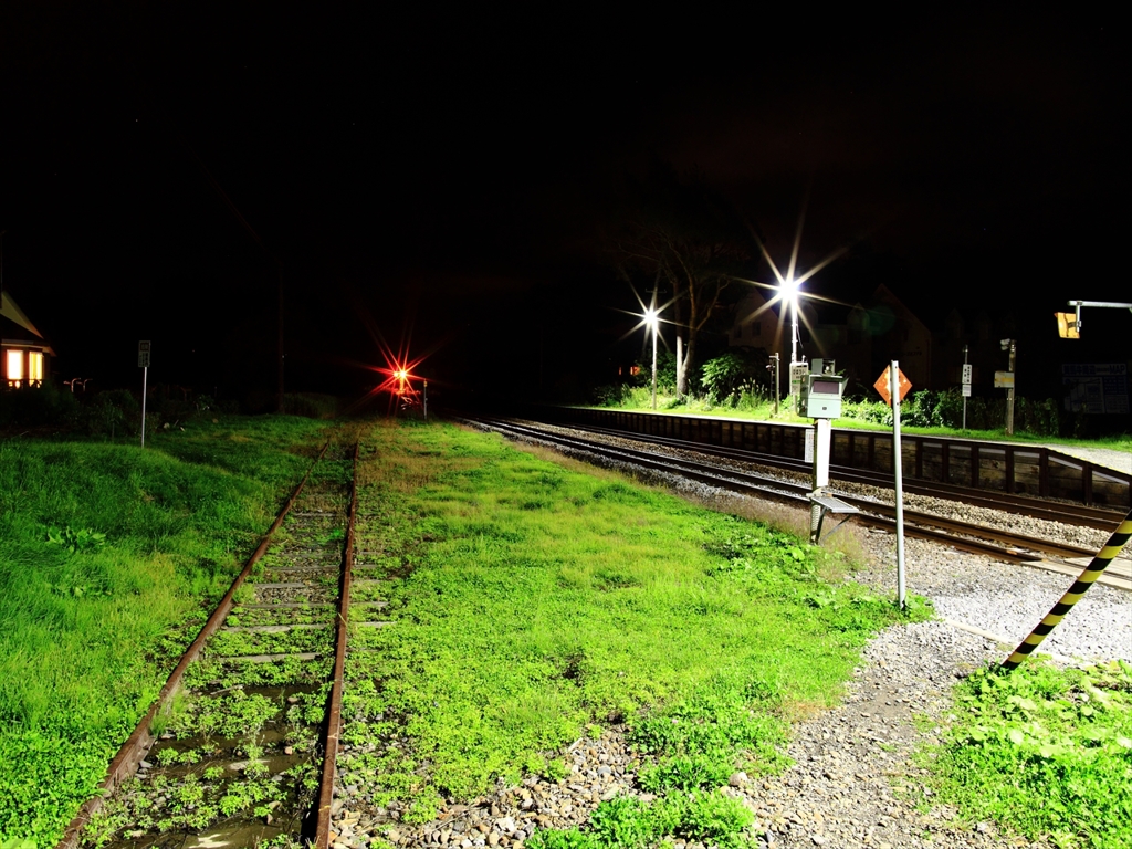 美馬牛駅の夜