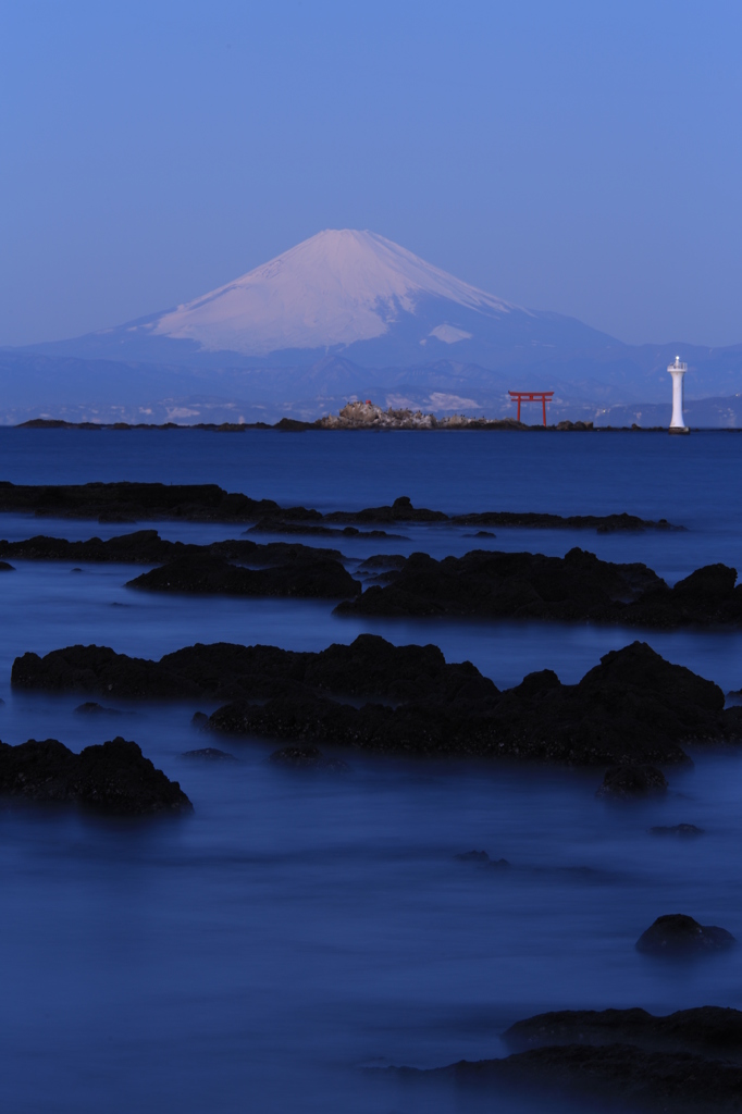 新春葉山の海