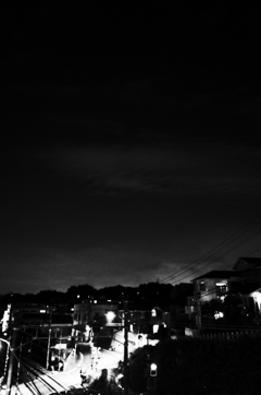 夜の踏切