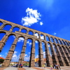 Blue sky of Segovia and its Aqueduct 