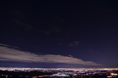 北斗七星と夜景