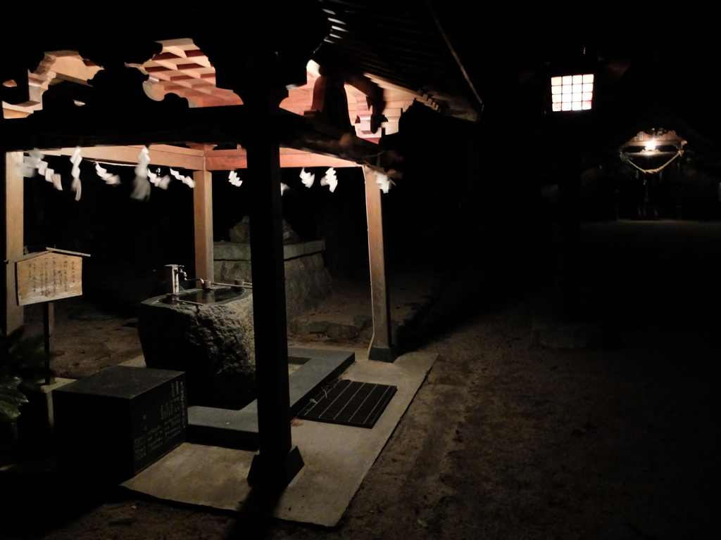 夜神社にて