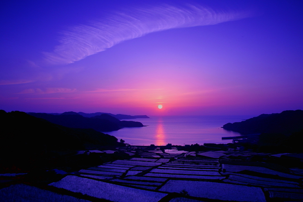 夕景肥前町入野の棚田１
