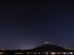 オリオン座と富士山