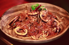 ピリカライカトマト.ワインニンニク..パスタ