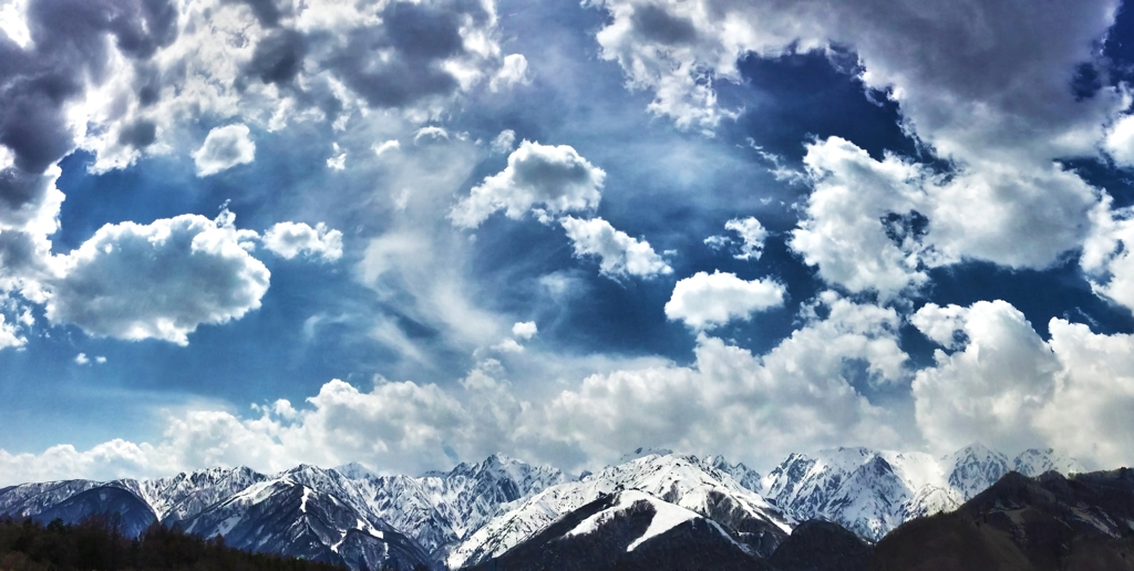 白馬三山と乱気流