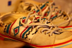 ニットスニーカー　洗濯乾燥中…