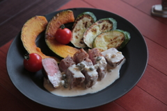 ラム肉と夏野菜炒め