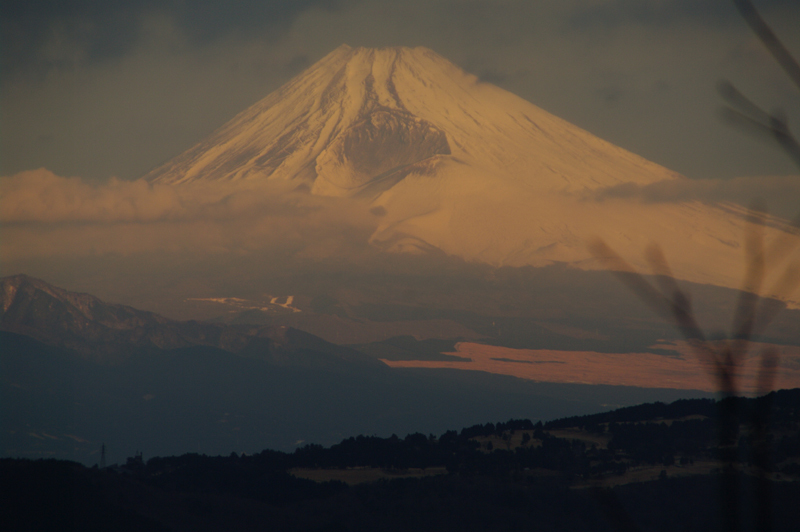 朝焼けの富士山