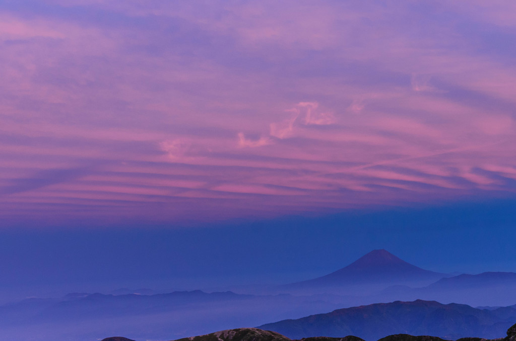 3000メートルの夕焼け　　富士山