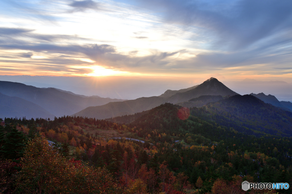 笠ヶ岳　夕照