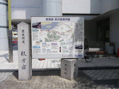 枚方宿説明と石碑