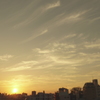夕陽と棚引く雲