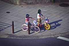 信号待ちのチャリダーちゃん