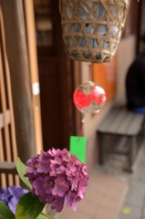 紫陽花と風鈴