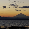 夕焼けの富士山