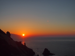 小樽、祝津岬からの夕日