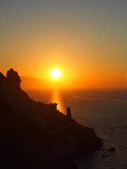 小樽、祝津岬からの夕日