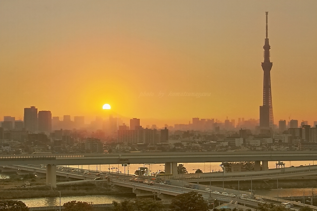 夕景 昨年11月初め頃の新小岩にて