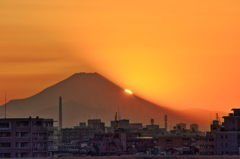 川口市荒川町で見た富士山夕景＃４