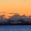 舞浜で見た富士山夕景 ＃８ 少しだけ姿が・・・