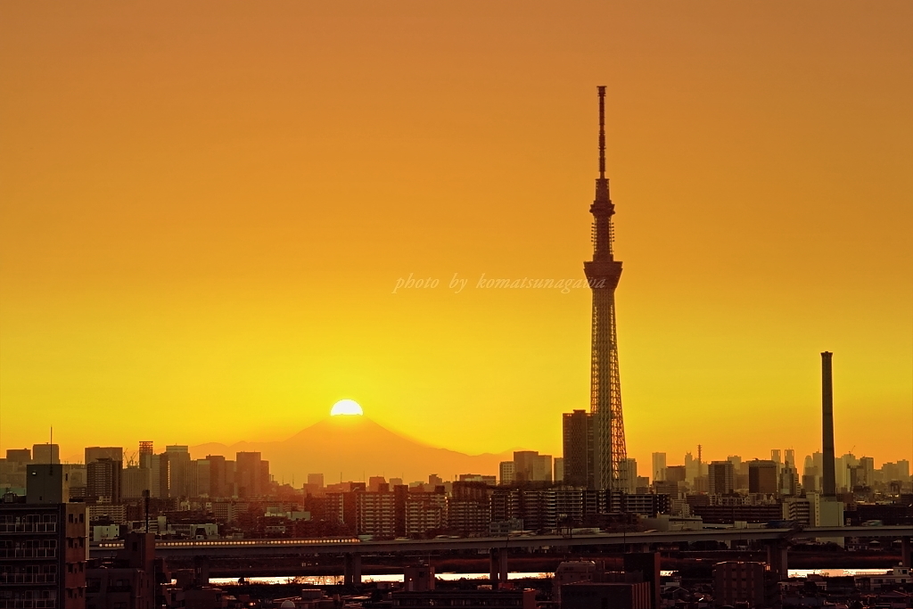 夕景 今年2月初め頃の新小岩にて