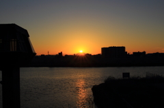 鹿浜都市農業公園で見た富士山夕景＃４