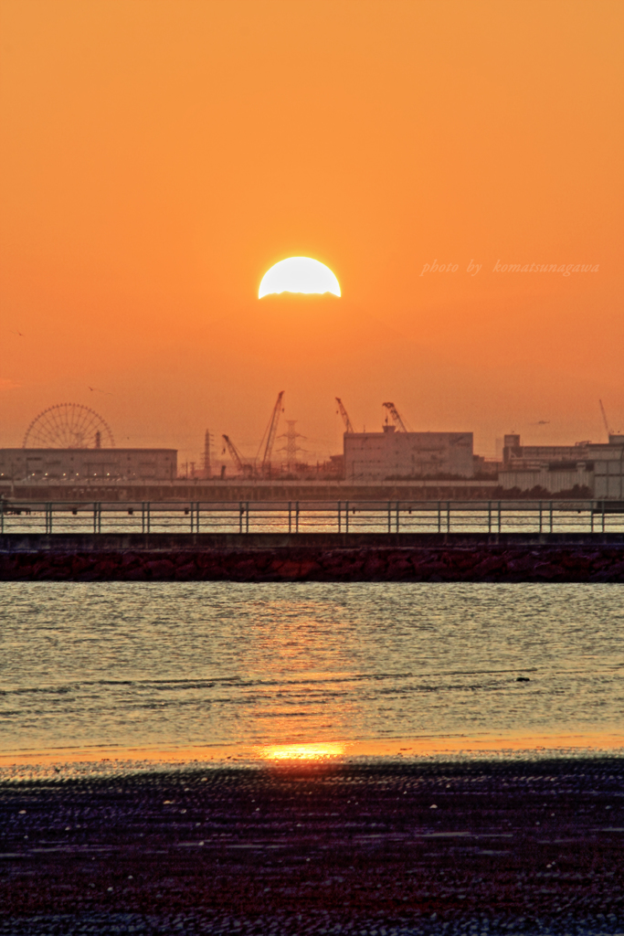 先週見た夕景　三番瀬にて