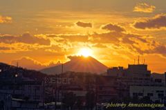 夕景 遠征で雲