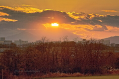 夕景 立日橋上流にて