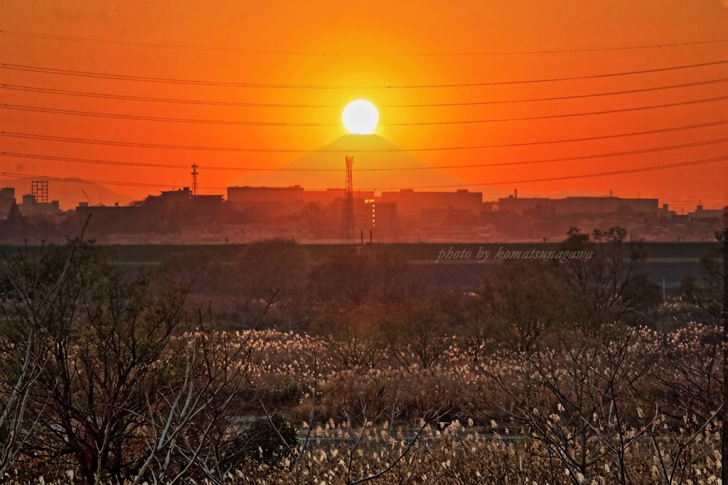 夕景 笹目橋上流にて