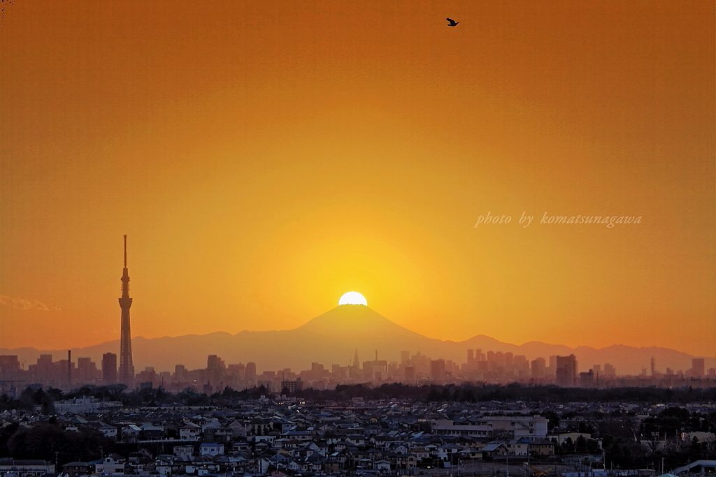 夕景　今年2月初めの松戸にて