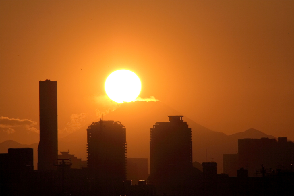 新木場から見た富士山夕景 ＃３ タッチ・・・