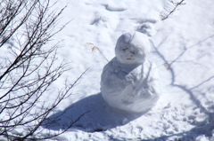 雪だるま　深夜の雪だるま名前判明！タロー　疲れてきてます。